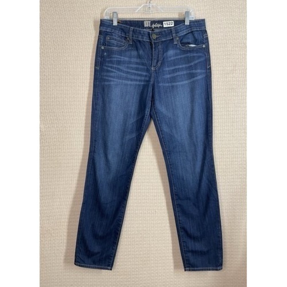 Kut from the Kloth Blue Stretch Reese Ankle Straight Leg Jeans Women 8 China